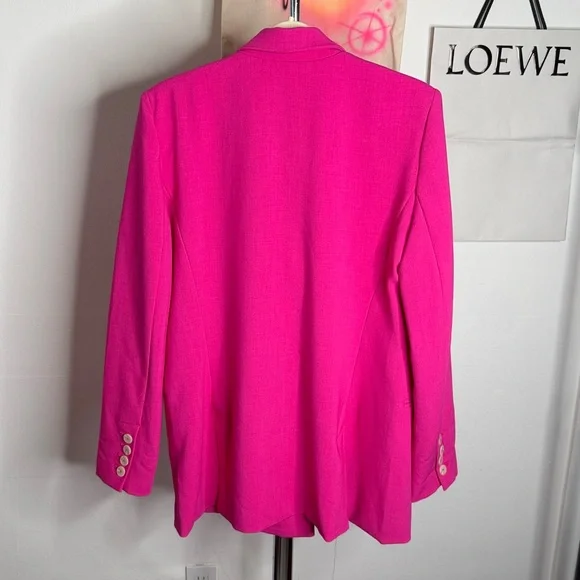 Maeve Anthropologie Double Breasted Boxy Blazer Pink - Picture 6 of 7